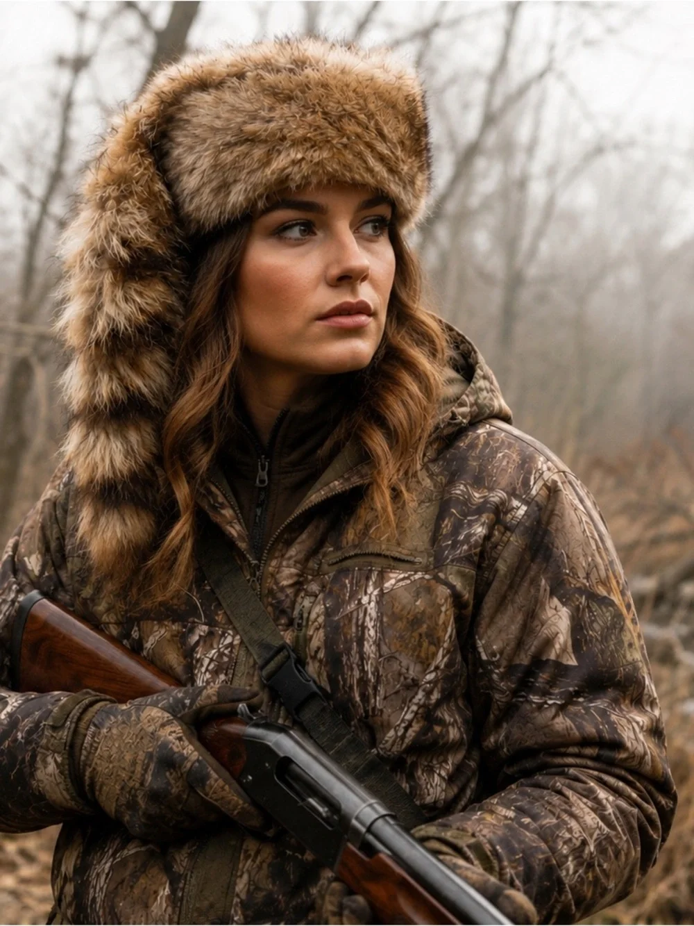 Faux Fur Trooper Hat - Rustic Brown